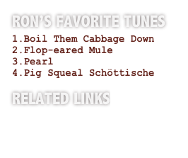 RON’S FAVORITE TUNES
Boil Them Cabbage Down
Flop-eared Mule
Pearl
Pig Squeal Schöttische
related links
www.arts.endow/gov
www.hfaa.org